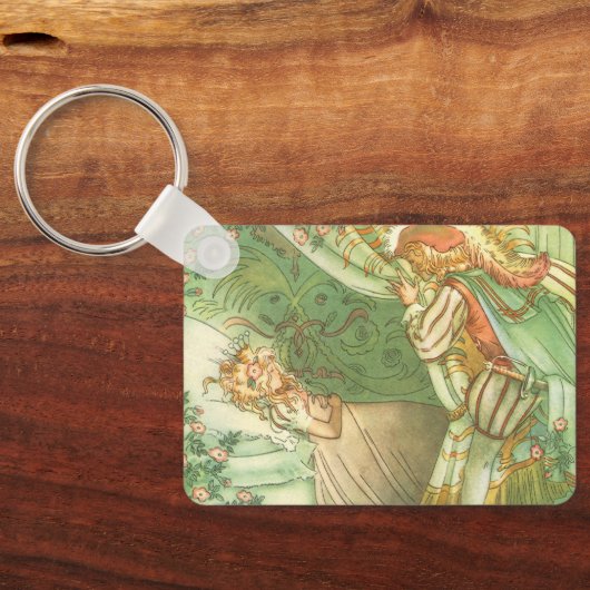 Slaapende schoonheidsprinses,  feillade sleutelhanger (Achterkant)