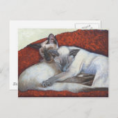 Slaapende Siamese Cat Art Briefkaart (Voorkant / Achterkant)