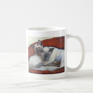 Slaapende Siamese Cat Art Koffiemok