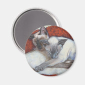 Slaapende Siamese Cat Art Magneet (Voorkant / Achterkant)