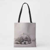 Slaapende sjiitische Canvas tas, slaaphond Tote Bag (Voorkant)