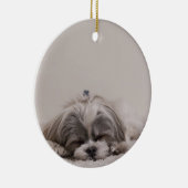 Slaapende sjiitische kerstversiering, slaaphond keramisch ornament (Rechts)