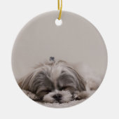 Slaapende sjiitische kerstversiering, slaaphond keramisch ornament (Voorkant)