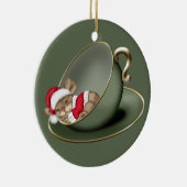 Slaapende theelmuis 2 met slipje keramisch ornament (Rechts)