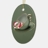 Slaapende theelmuis 2 met slipje keramisch ornament (Links)