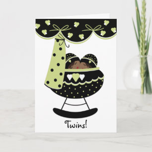 Slaapende tweeling baby's Nieuw Wenskaart Kaart
