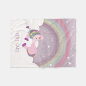 Slaapende Unicorn Rainbow Kinder Fleece Blanket (Voorkant (Horizontaal))