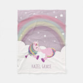 Slaapende Unicorn Rainbow Kinder Fleece Blanket (Voorkant)