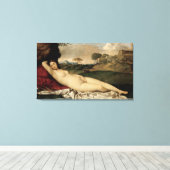 Slaapende Venus (door Giorgione) Canvas Afdruk (Insitu (Houten vloer))