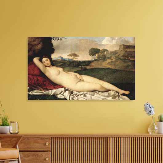 Slaapende Venus (door Giorgione) Canvas Afdruk (Insitu (Woonkamer))