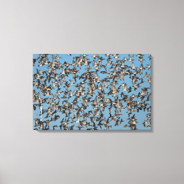 Slaapende winterdeenden in de vlucht canvas afdruk