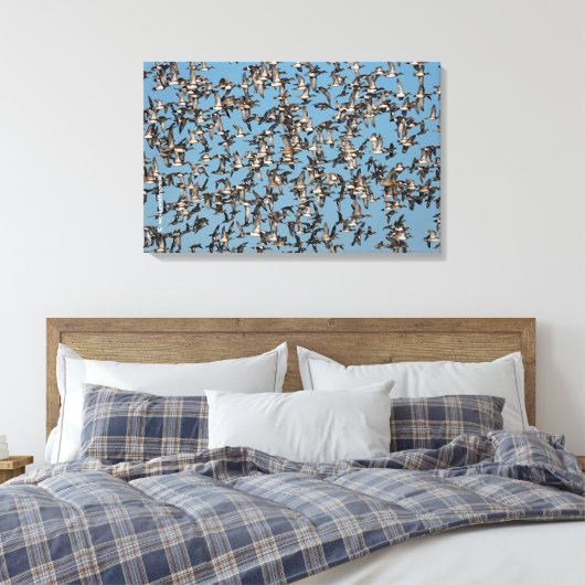 Slaapende winterdeenden in de vlucht canvas afdruk (Insitu (Slaapkamer))