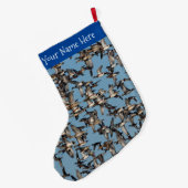 Slaapende winterdeenden in de vlucht grote kerstsok (Achterkant (Hangend))