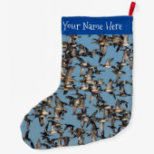 Slaapende winterdeenden in de vlucht grote kerstsok (Achterkant)