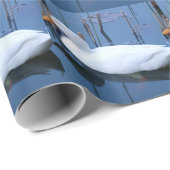 Slaapende witte duck reflectie cadeaupapier (Rol Hoek)