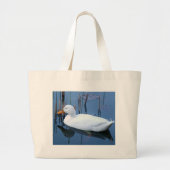 Slaapende witte duck reflectie grote tote bag (Voorkant)