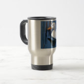 Slaapende witte duck reflectie reisbeker (Voorkant links)