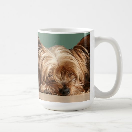Slaapende Yorkie Dog Mok (Rechts)