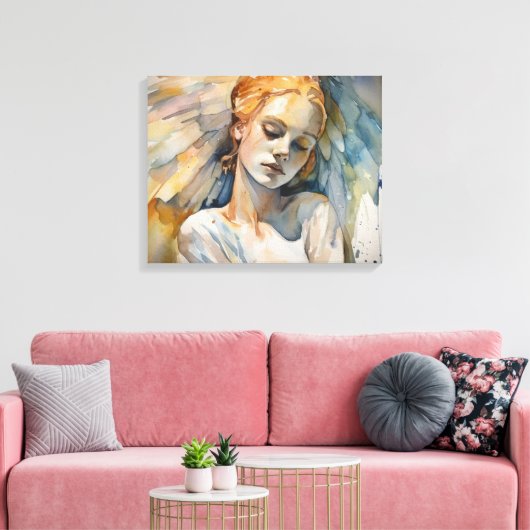 Slaapengel Canvas Afdruk (Insitu (Woonkamer))