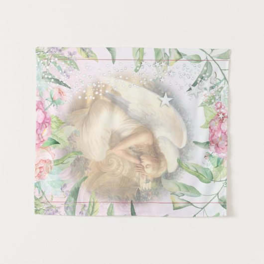 Slaapengel met vleugels wandkleed (Voorkant (horizontaal))