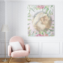 Slaapengel met vleugels wandkleed