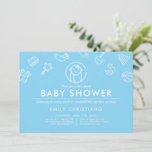 Slaapengel   Minimaal vast Baby shower Blauw Kaart