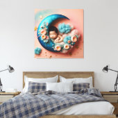 Slaapengel - Schattige kinderkamer muurkunst Canvas Afdruk (Insitu (Slaapkamer))