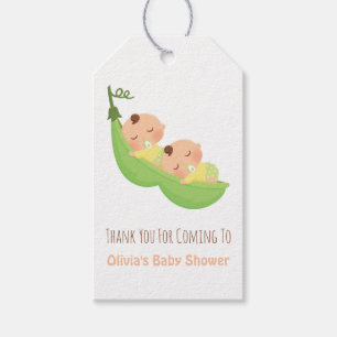 Slaaperwten in een Pod Twin Baby shower Gift Label Cadeaulabel