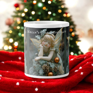 Slaapfeekerstfair Holly Dennenkegels Grote Koffiekop