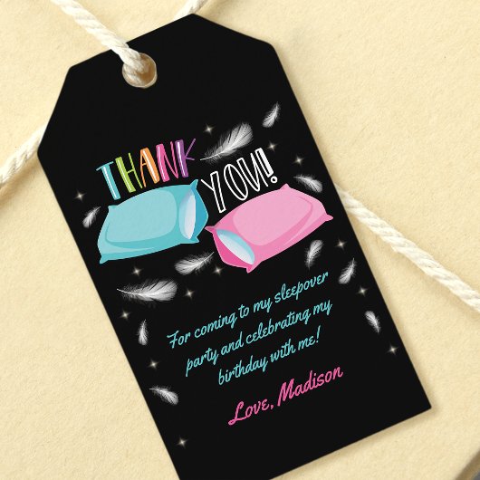 Slaapfeest Dank U Favoriet Cadeaulabel