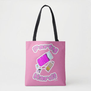 Slaapfeest Hard Feestelijke Slogan Cartoon Vreugde Tote Bag