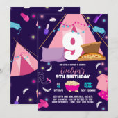 Slaapfeest Sjabloon, Logeerpartij uitnodiging voor (Voorkant / Achterkant)