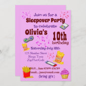 Slaapfeest Uitnodiging (Voorkant / Achterkant)