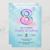 Slaapfeest Uitnodiging Winter Wonderland (Voorkant / Achterkant)