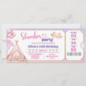 Slaapfeest Verjaardagsfeest Ticket (Voorkant)