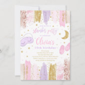 Slaapfeest Verjaardagsfeestje Tiener Tweens Feestj Kaart (Voorkant)