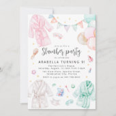 Slaapfeest Verjaardagsfeestje voor Meisjes Kaart (Voorkant)