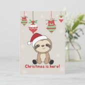 Slaapfeestdag met winterwintersneeuw feestdagenkaart (Staand voorkant)