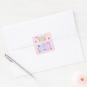 Slaapfeestje Preppy Varsity Patch Verjaardagsfeest Vierkante Sticker (Envelop)