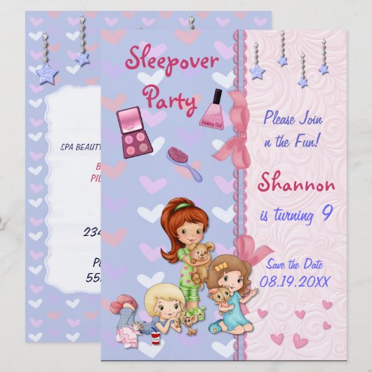 Slaapfeestje Slaperig Verjaardagsfeestje Kaart (Voorkant / Achterkant)