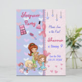 Slaapfeestje Slumber Verjaardagsfeestje Kaart (Staand voorkant)