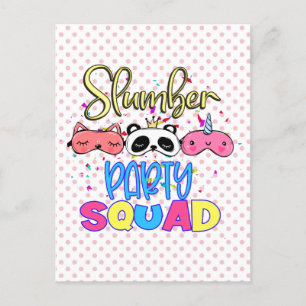 Slaapfeestje Squad Meisjes Pyjama Matching Briefkaart