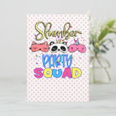 Slaapfeestje Squad Meisjes Slaappak Matchend  Kaart (Staand voorkant)