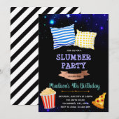 Slaapfeestje uitnodiging onder de ster (Voorkant / Achterkant)
