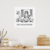 Slaapfeestje van de kinderen van de Oude Vrouw die Poster (Keuken)