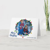 Slaapfoto's met prettige kerstverlichting Modern Feestdagen Kaart (Voorkant)