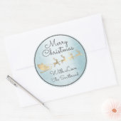 Slaapgoed voor prettige kerstblauw kerstkerstkerst ronde sticker (Envelop)