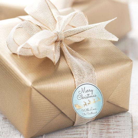 Slaapgoed voor prettige kerstblauw kerstkerstkerst ronde sticker