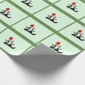 Slaapgrauw voor vrolijk kerstfeest cadeaupapier (Hoek)