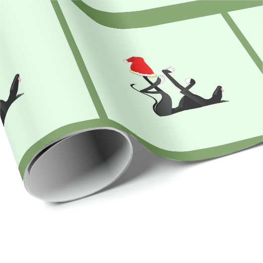 Slaapgrauw voor vrolijk kerstfeest cadeaupapier (Rol Hoek)